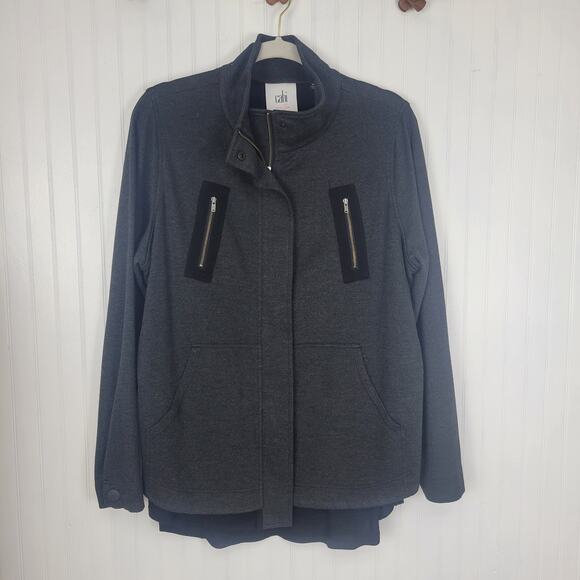 Cabi Love Carol Mesh Back Grey Jacket Size Medium - Picture 1 of 13